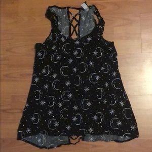 Moons Tank Top Open Back